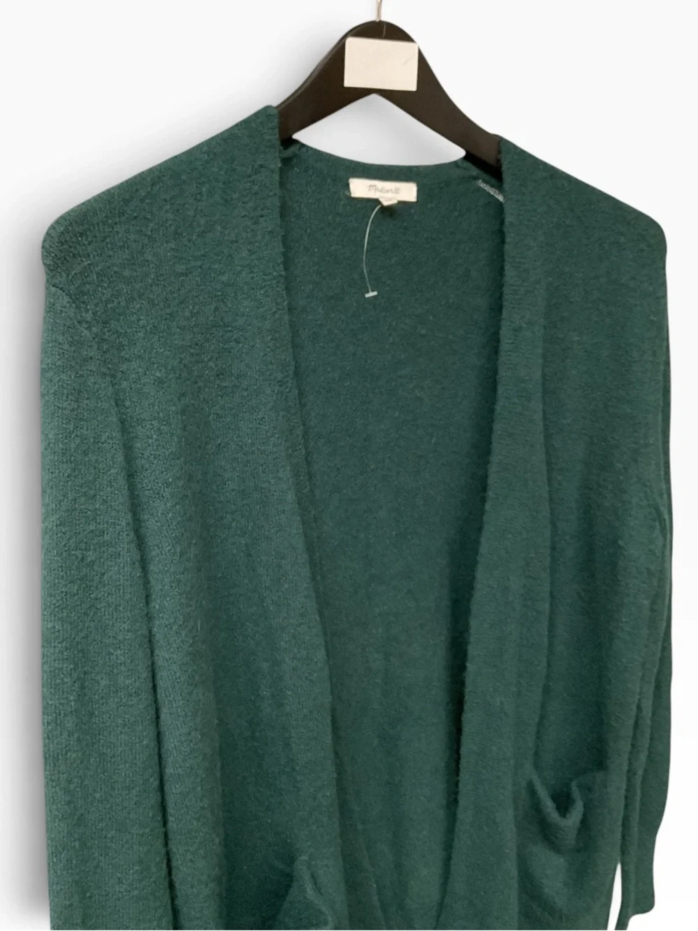 Brand New-Madewell open-front cardigan sweater in a deep forest green